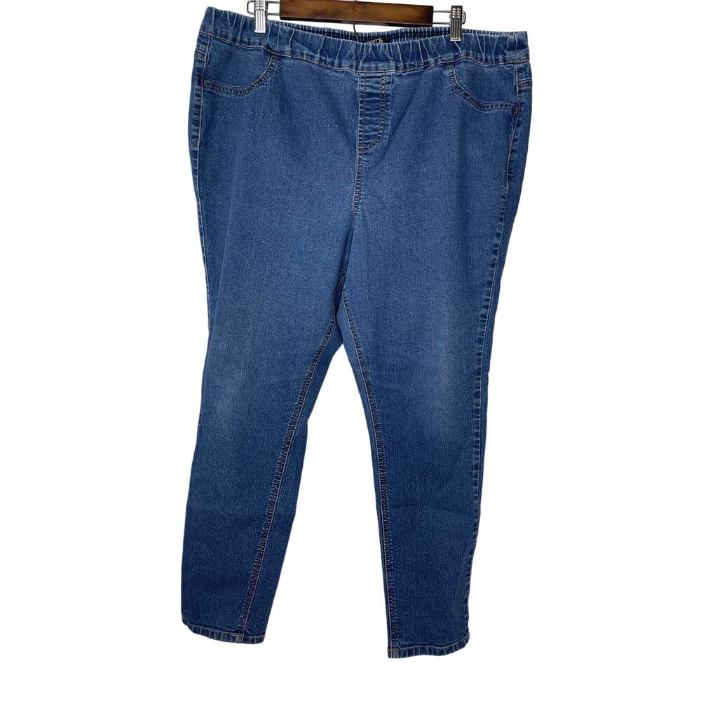 Energie jeggings blue jeans women's xxxl 3x pull on elastic comfortable ankle